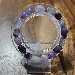Handmade Amethyst Potato Semi Precious Beaded Bracelet